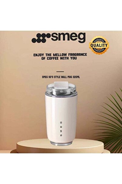 Generic SMEG Retro Milk White 320ml Double-Walled Vacuum Stainless Steel Insu...