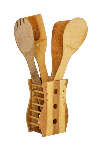 Generic 5-Piece Bamboo Kitchen Tools Brown 30x6x8cm