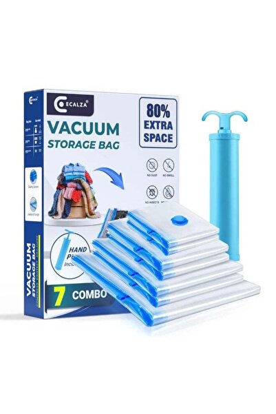 Generic ECALZA® Vacuum Storage Bags with Hand Pump -Pack of 7 (1Jumbo/1 Large...