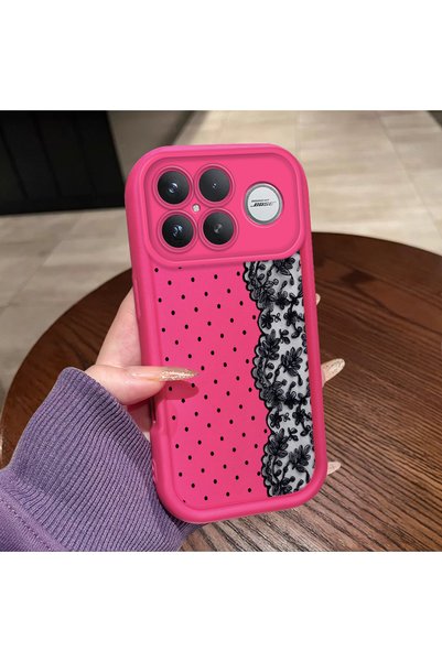 ucuc Poco F8 Ultra Compatible Pink Red Silicone Case Shockproof Camera Protec...