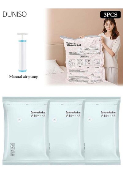 Generic 70x50CM Vacuum Storage Bags 3 Pack, Heavy-Duty Reusable Space Saver B...