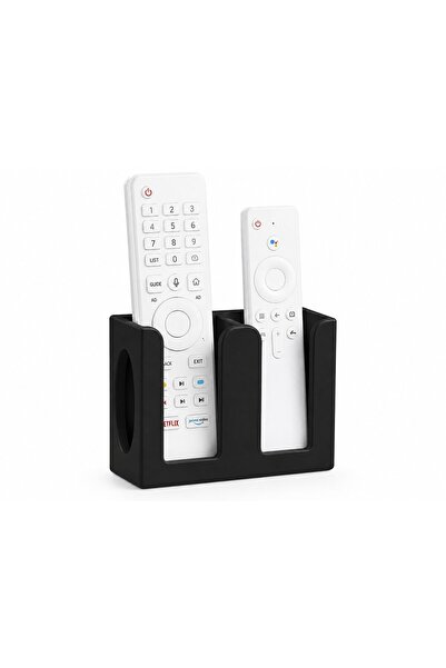 OEM Suport dublu de perete pentru telecomandă, 2 compartimente, negru, 1 set