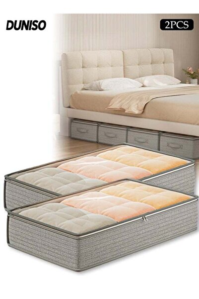 Generic 2-Piece Under Bed Clothing Storage Bags, Large Foldable Clothes Stora...