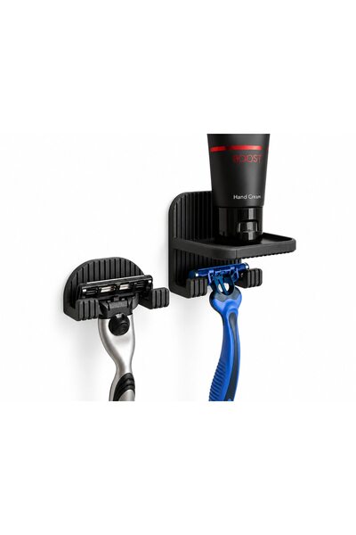 OEM Suport de perete pentru aparat de ras și accesorii, negru, cu raft pentru...