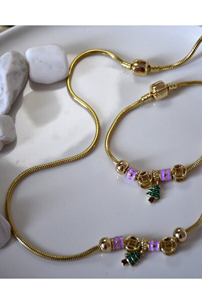 XUPING JEWELRY Pandor Charm Detaylı Kolye ve Bileklik Seti