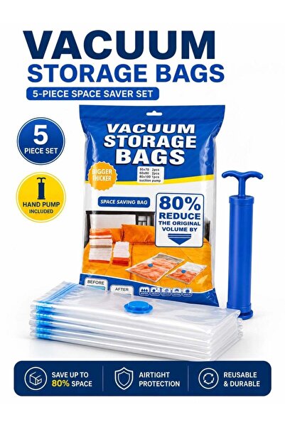 Generic Vacuum Storage Bags with Hand Pump, Space Saving Compression Storage ...