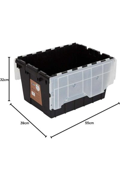 Generic 55L Utility Storage Plastic Box 55 x 39 x 32 cm (Grey) Grey
