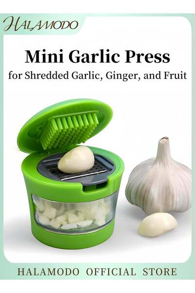 Generic Plastic Garlic Slicer Green/Grey/Clear 7.3x6.4x6.5cm
