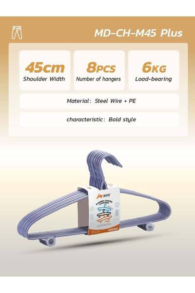 Generic Rubber-Coated Steel Wire Hangers 45cm – Heavy Duty Non-Slip Clothes H...