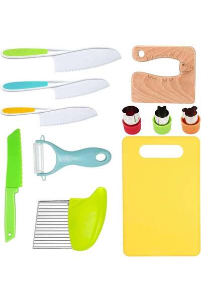 Generic Kids Safe Knife Set for Cooking, 11 Pcs Toddler Kitchen Tools with Wo...