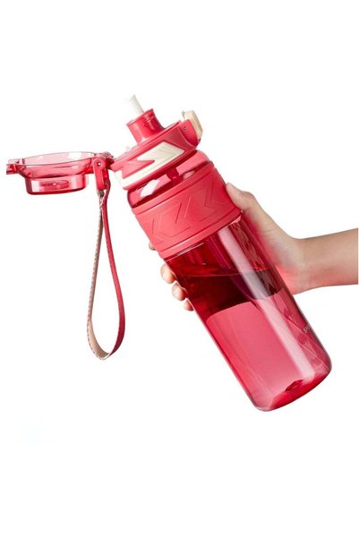 Generic Leakproof Water Bottle 1L With Capacity Marker, Flip Top Lid Straw Si...