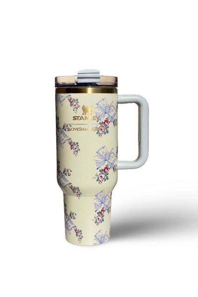Generic Stanley Love Shack Fancy H2.0 Flow State 40oz Rosa Beaux Blue Tumbler...