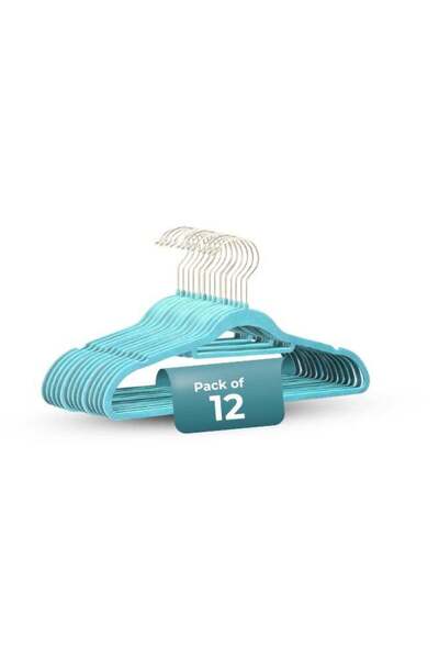 Generic Non-Slip Velvet Hangers 12 Pack – Slim Space Saving Clothes Hangers w...