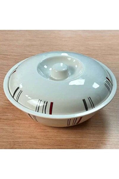 Generic Sarvah Melamine 10 Inch Black And Red Line Designed Round Bowl With L...
