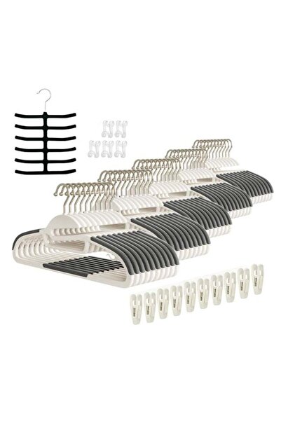 Generic Plastic Hangers 50 Pack Slim Clothes Hangers Space Saving Non Slip Ha...