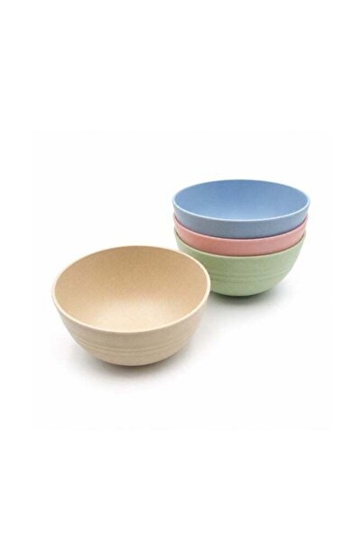 Generic Wheat Straw 15cm Bowls, Set of 4, Salad and Snack Bowls, Biodegradabl...
