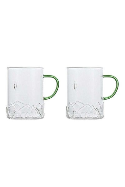 Generic 2-Piece Glass Embossed Lotus Cup Clear