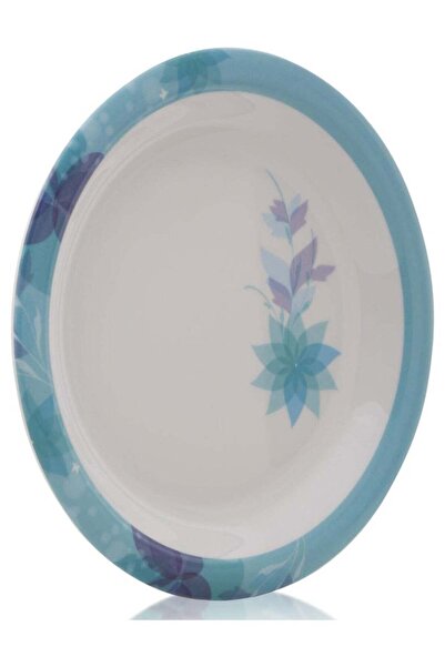 Generic Spring Desert Plate White/Blue 8inch