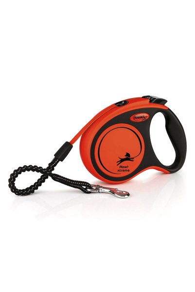 Flexi طوق المشي التلقائي للكلاب من إكستريم ستريب TR-Small-5 Mt-أحمر/أسود