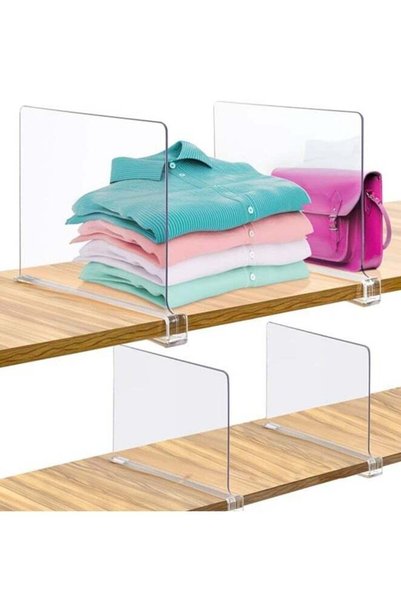 Generic 2 Pack Acrylic Shelf Dividers for Closets Clear Closet Shelf Organize...