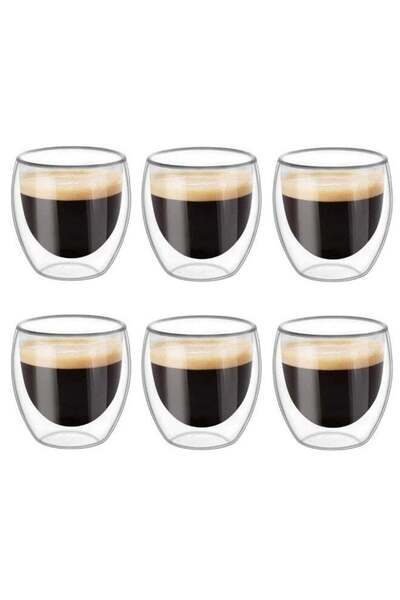Generic Double Wall Glasses for Coffee/Tea, Espresso Shot Glass Cup, Set of 6...