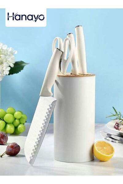 Generic 5 Pcs Kitchen Knife Set Knife Set with Block Stainless Steel Kitchen ...