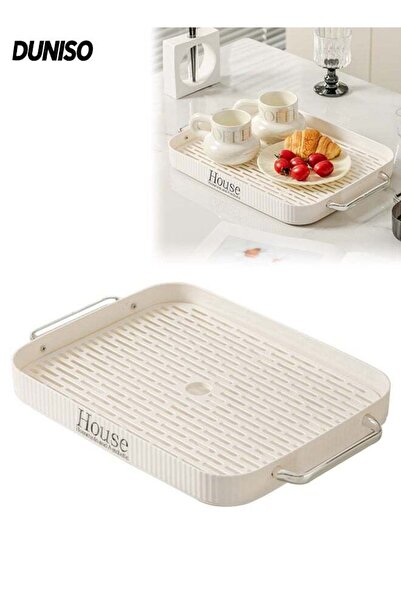 Generic Tea Tray，Modern Serving Tray with Handles，Rectangular Decorative Serv...