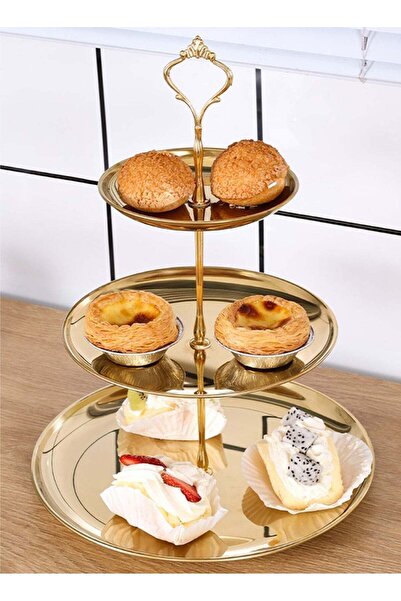 Generic Cupcake Display Stands 3 Tier Serving Tray Platters Stainless Steel G...