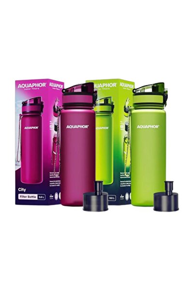 Generic Water Filter Bottles Pack of 2 (Ruby & Green) – 500ml Each, Portable ...