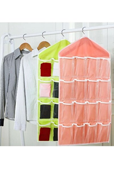 Generic 16 Pockets Plastic Multifunction Space Saver Over Door Hanging Wardro...