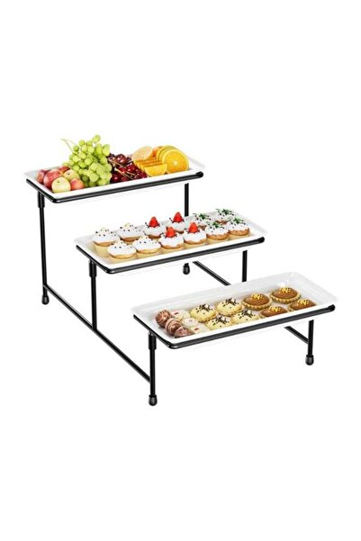 Generic 3 Tier Servings Tray for Party, 12"x6" Tiered Serving Platters with S...