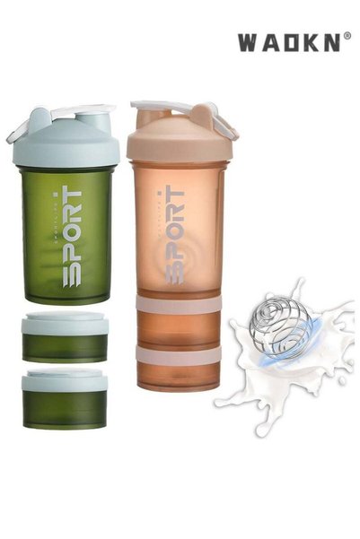 Generic Protein Shaker Bottle 2 Pack 500ml / 17oz Shaker Bottle for Protein M...