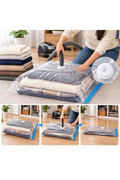 Generic Jumbo Vacuum Storage Bag 80x110 cm Clear – Space Saver Compression Ba...