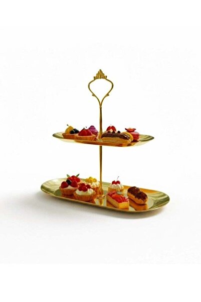 Generic Elegant Crown 2 Tier Stainless Steel Cupcake Stand, Tiered Dessert To...