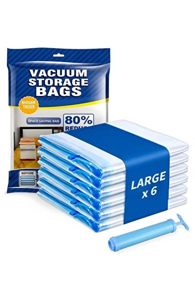 Generic 6 PCS Premium Vacuum Storage Bags (60 x 80cm) Space Saver Vacuum Bags...