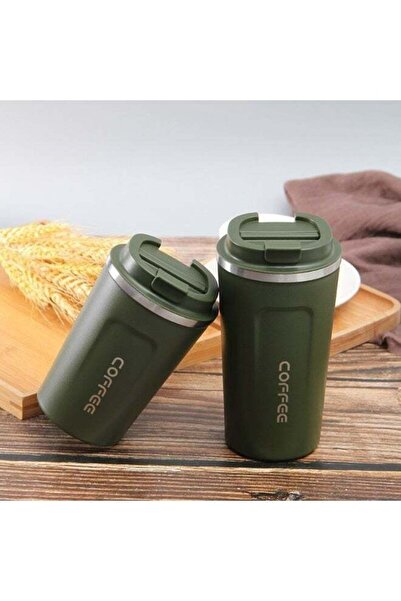 Generic In stock: green coffee cup, 304 stainless steel thermos, vacuum water...