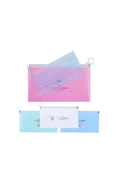Generic 4 PCS Face Cover Organizer Case Reusable Mask Pouch Mask Holder Case ...