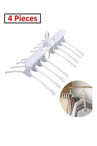 Generic Set of 4 Multilayer Folding Plastic Rotating Clothes Hanger