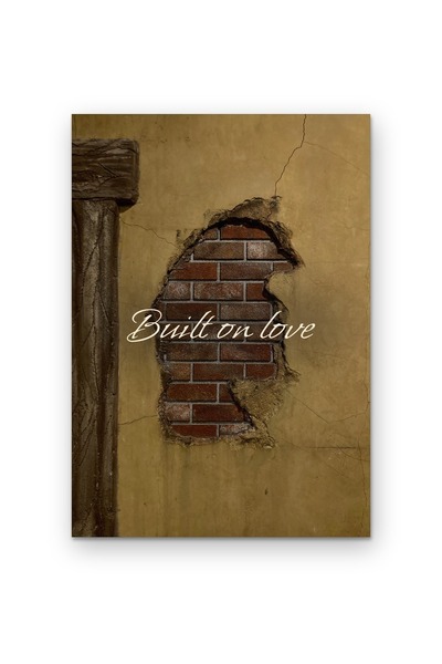 OEM Poster Carton Construit din iubire, Decor perete motivant, 250g, A4