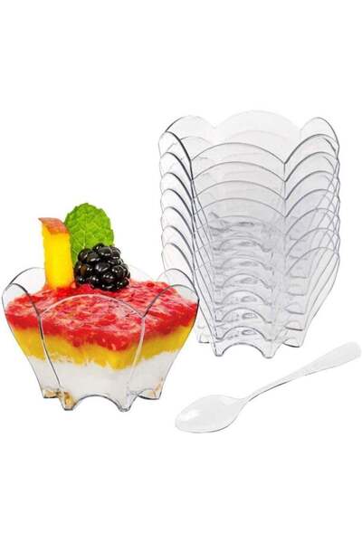 Generic 100 Pcs Mini Parfaits Dessert Cups, Dessert Plates, Clear Small Servi...