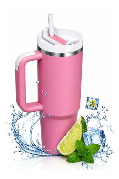 Generic 40 oz Stainless Steel Vacuum Insulated Tumbler with Handle & Straw | ...