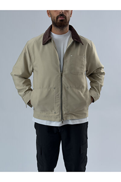 COCOPELLI Beige men's jacket with velvet collar coc3494