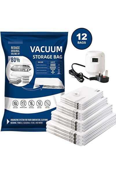 Generic Vacuum Storage Bags, Pack of 12, (3 Jumbo 3 Large 3 Medium 3 Small) w...