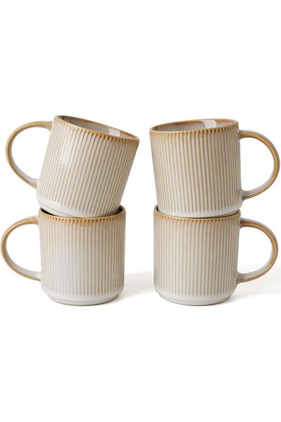 Generic famiware 4 Pieces Coffee Mug Set, 12 oz Ceramic Mugs for Coffee, Tea,...