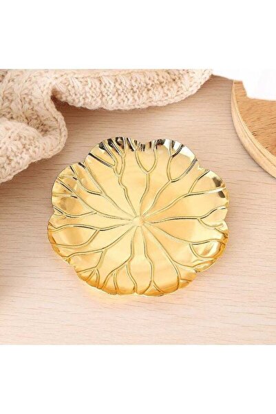 Generic Gold Plate Display Serving Platter Flower Shape Metal Serving Plate, ...