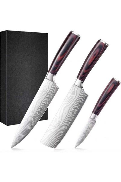 Generic Premium 3-Piece Butcher Knife Set, Professional Chef Kitchen Knife Co...