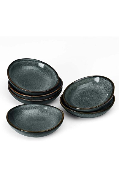 Generic famiware Ocean Soy Sauce Dishes Set of 6 - Oval Ceramic Bowls for Dip...