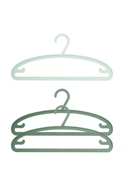 Generic Plastic Clothes Hangers with Anti-Slip Shoulders in Green, Pack of 3,...