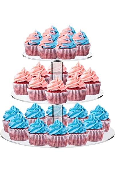 Generic ARS® 3 Tiers Round Cupcake Stand - Acrylic Cake Holder for Desserts, ...