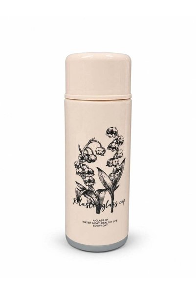 Generic 500ML Glass Water Bottle with Floral Print, Protective Sleeve, Leakpr...